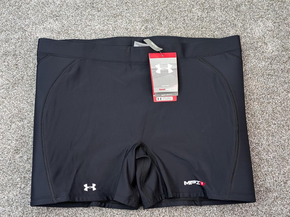 Under Armour Softball Sliding Shorts Womens 2XL Black HeatGear Torque Slider NWT